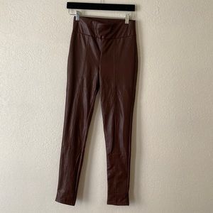 Faux leather brown pants